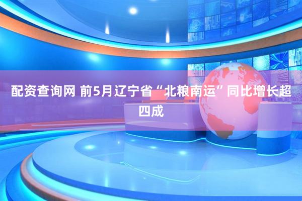 配资查询网 前5月辽宁省“北粮南运”同比增长超四成